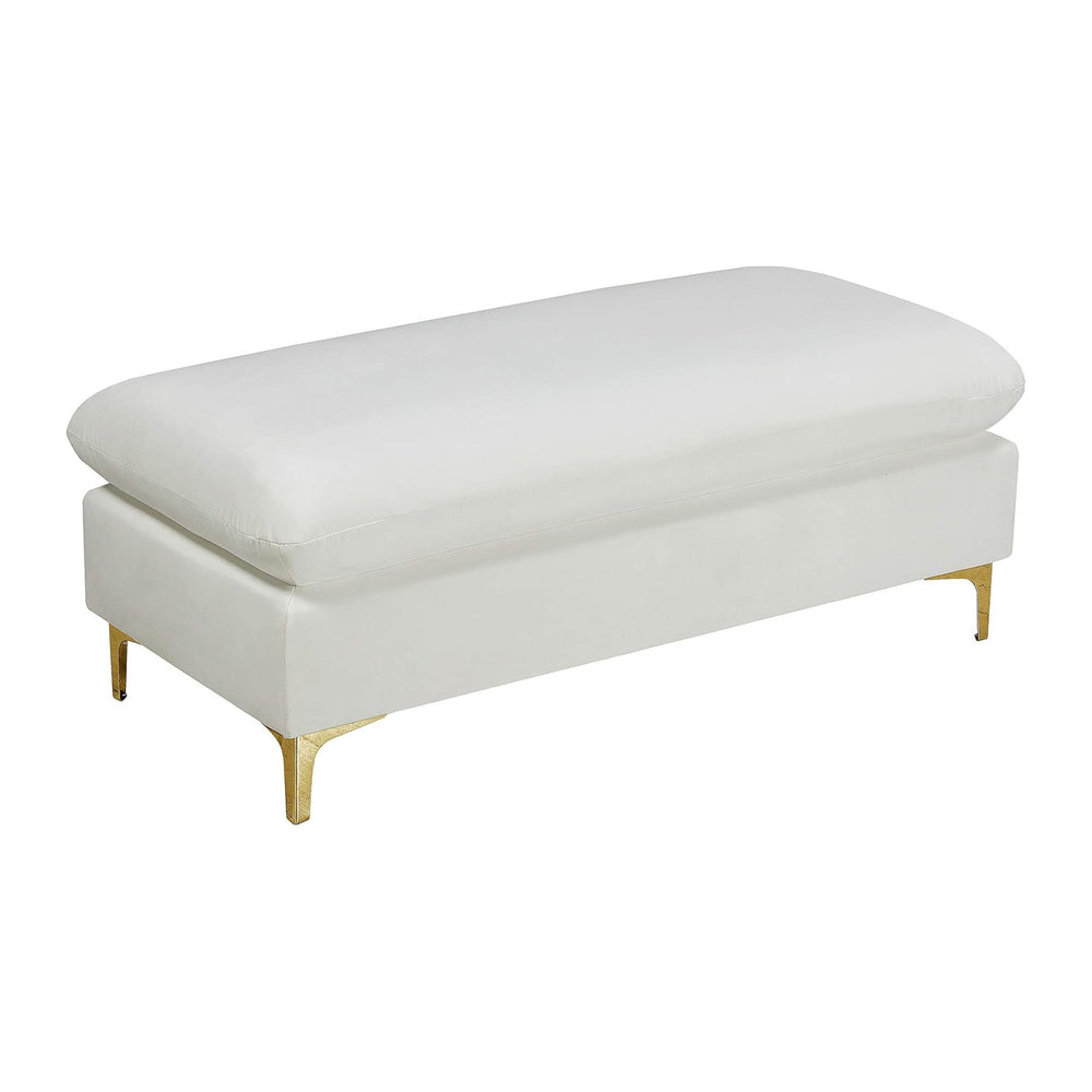 Meridian Furniture 636Cream-Ott Naomi Collection Modern | Contemporary Velvet...