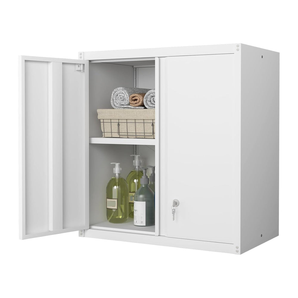 Metal Wall Cabinets, Kitchen Wall Hanging Cabinet, Locking Steel Storage Cabi...