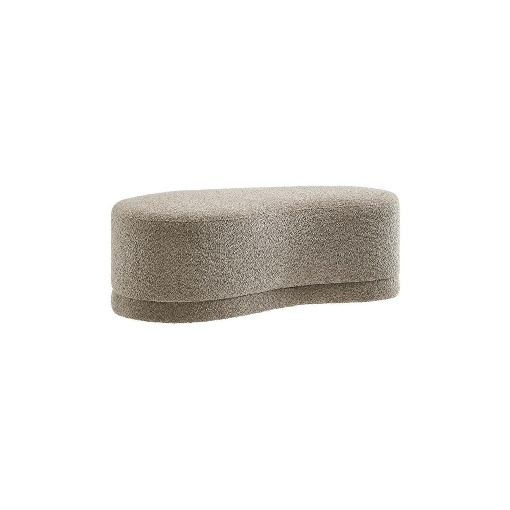 Modway Nimbus 48 Inch Curved Ottoman Bench in Oat - Soft Fabric Chenille Otto...