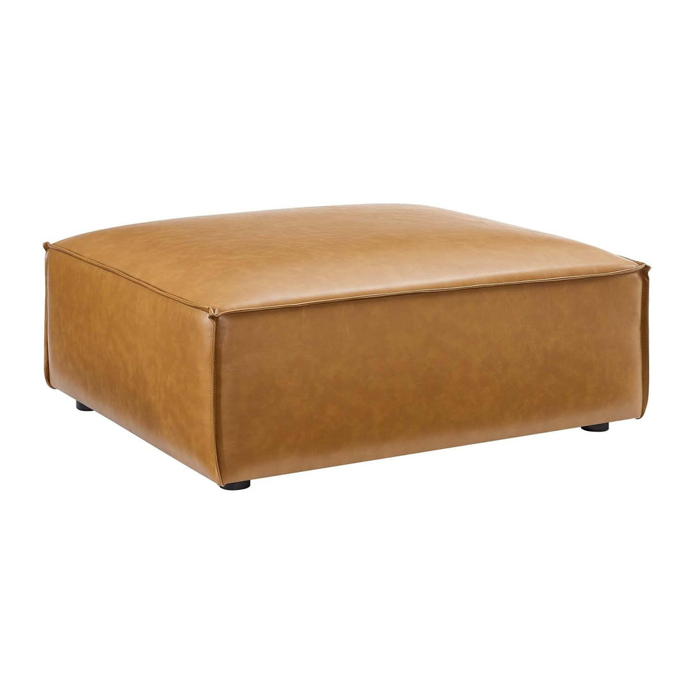 Modway Restore Vegan Leather Sectional Sofa Ottoman in Tan