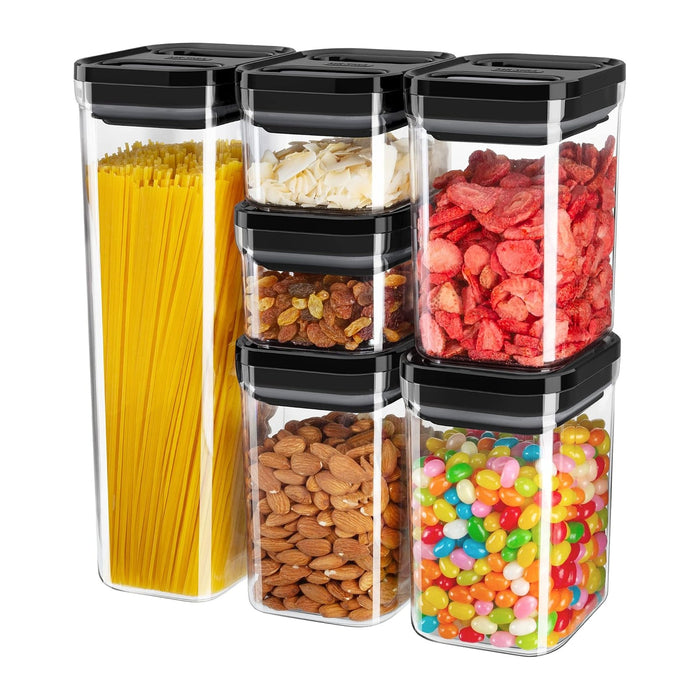 MR.SIGA 6 Piece Airtight Food Storage Container Set for Pantry Organization