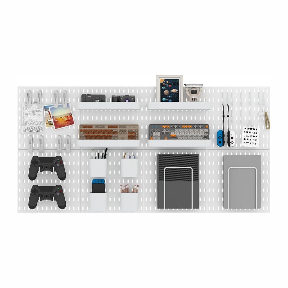 MULSAME Pegboard Combination Kit, Wall Mounted Storage Set with 8 Pegboards &...