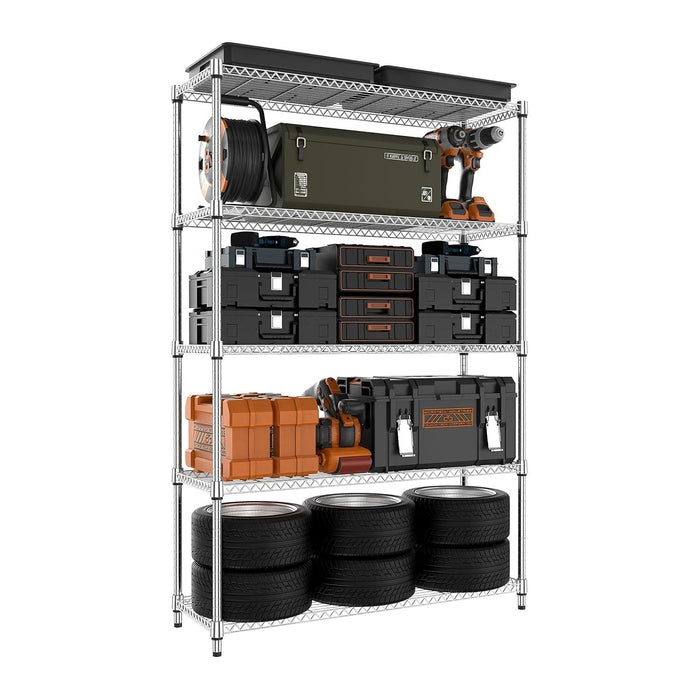 MZG 1750 lbs 5 Tier Storage Rack Metal Wire Shelving Unit, Storage Standing