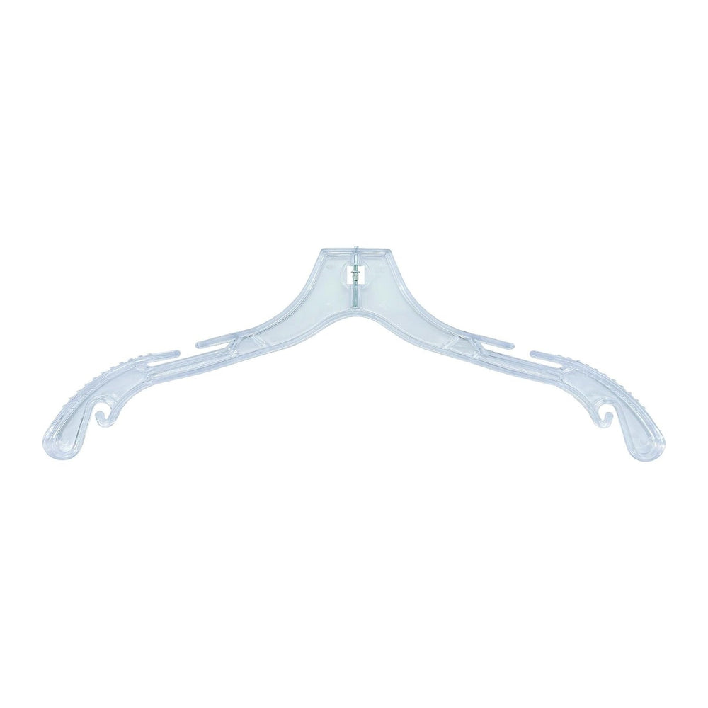 NAHANCO 17" Clear Heavyweight Plastic Bridal Hanger, 100 Pack