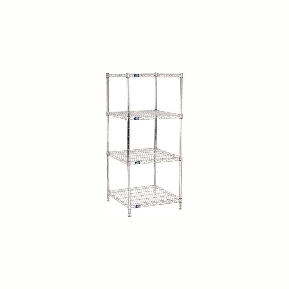 Nexel 24" x 24" x 63", 4 Tier Adjustable Wire Shelving Unit, N...
