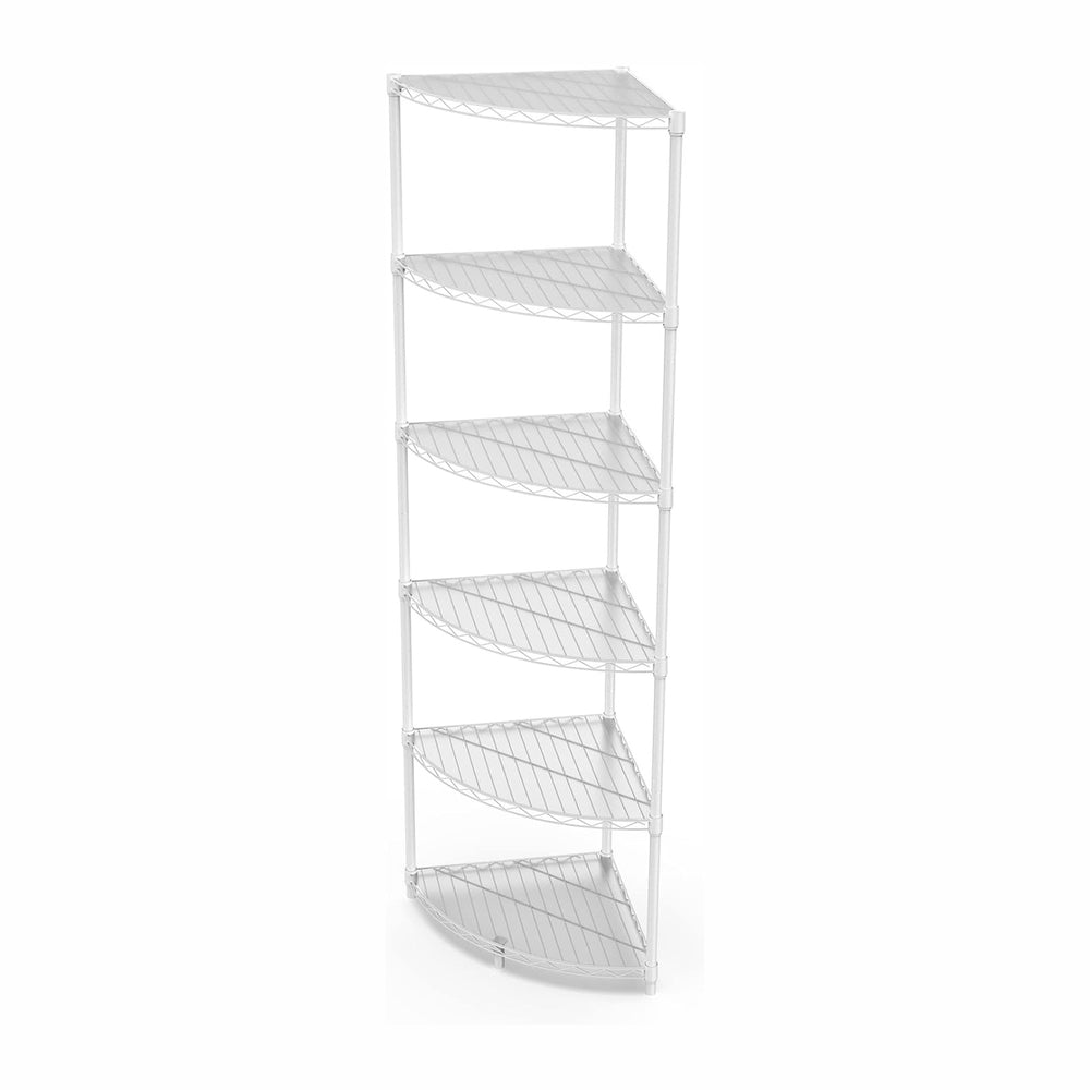 NSF 6-Tier Metal Corner Shelf Wire Shelving Unit - 420 lbs Capacity, Adjustab...