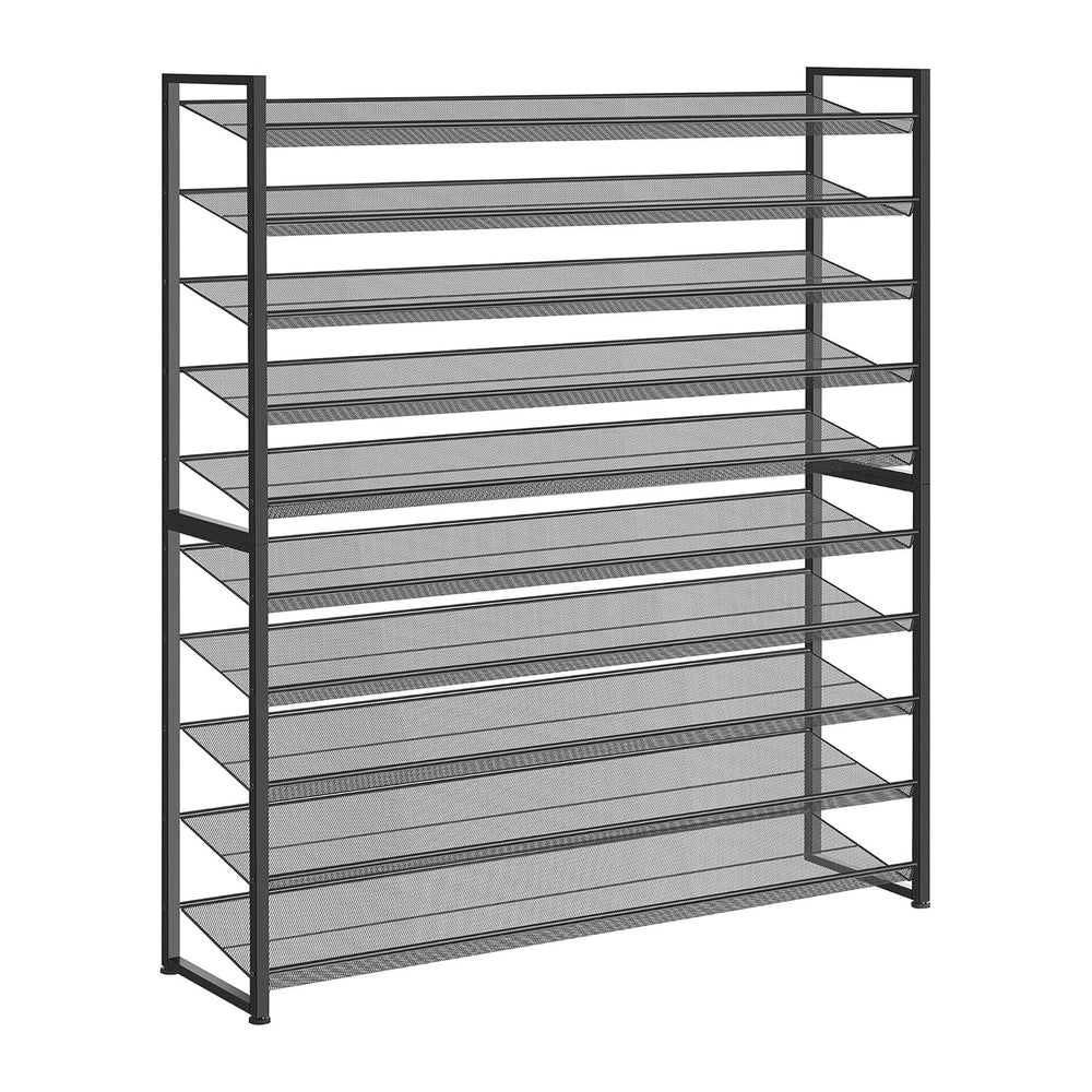Nunsino Shoe Rack, Long Shoe Organizer,Max Holds 62 Pairs,10 Tier Metal Shoe ...
