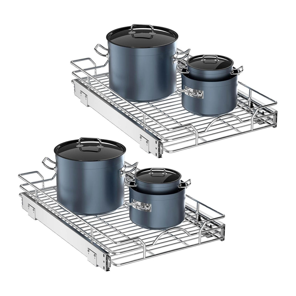 OCG Pull Out Cabinet Organizer 2 Pack (15" W x 21" D), Pull out She...