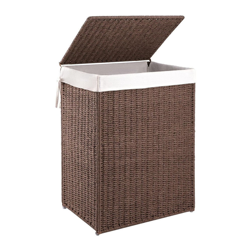 OIAHOMY Laundry Hamper with Lid, 90L(23.8 Gal) Large Wicker Laundry Basket fo...
