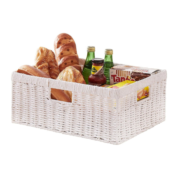 OIAHOMY Wicker Basket, Paper Shelf Basket