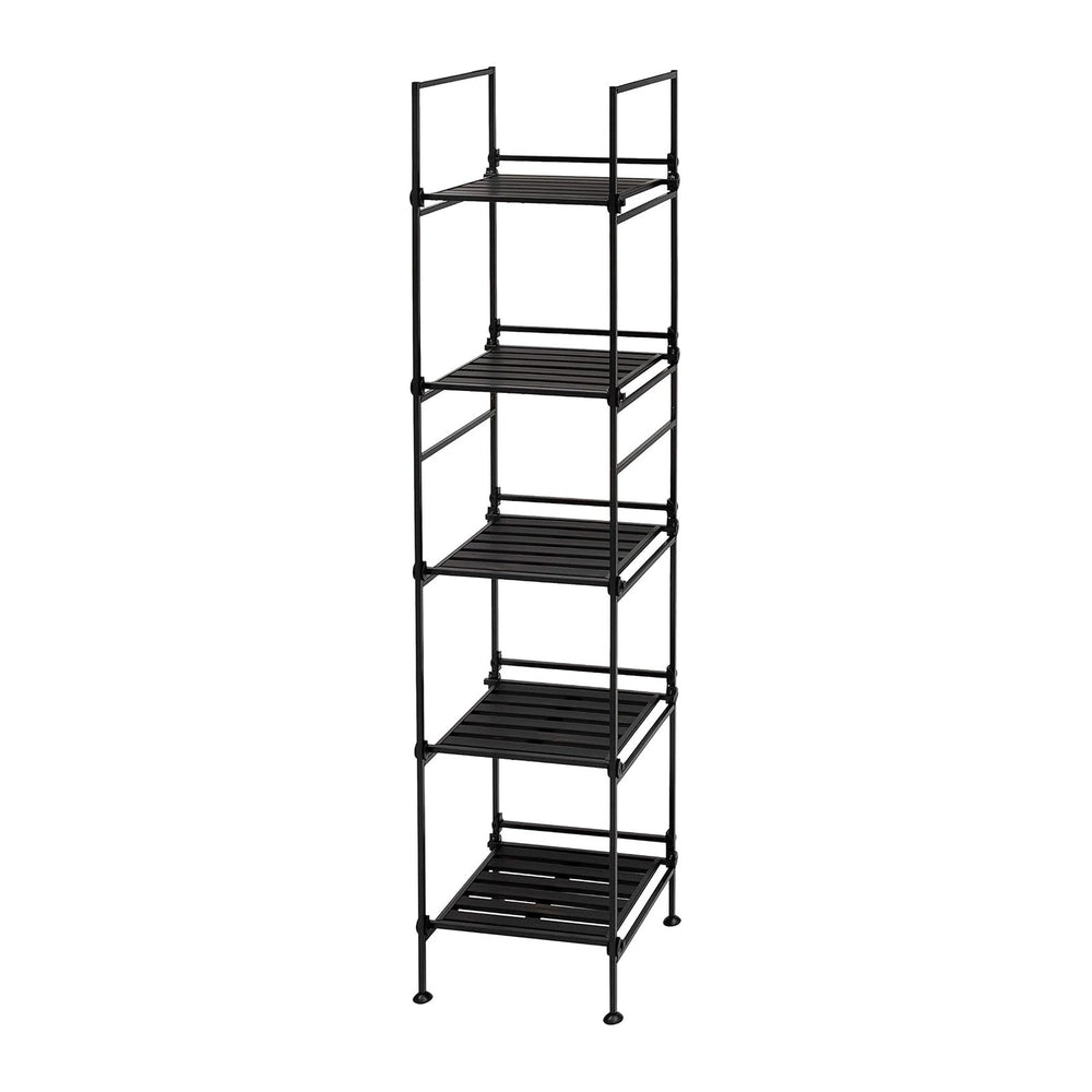 Organize It All 5 Tier Square Freestanding Shelf Unit for Bedroom, Bathroom, ...