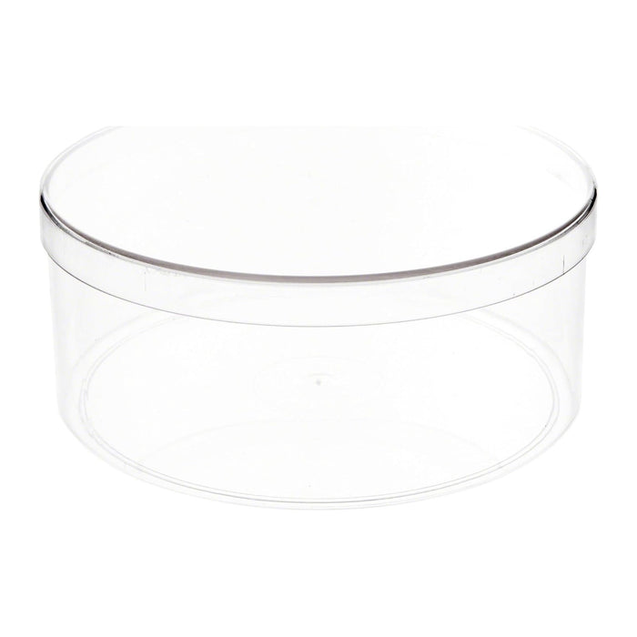 Pioneer Plastics 180C Clear Round Plastic Container, 6" W x 2.5" H, Pack of 48