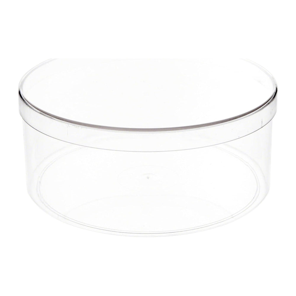 Pioneer Plastics 180C Clear Round Plastic Container, 6" W x 2.5" H,...