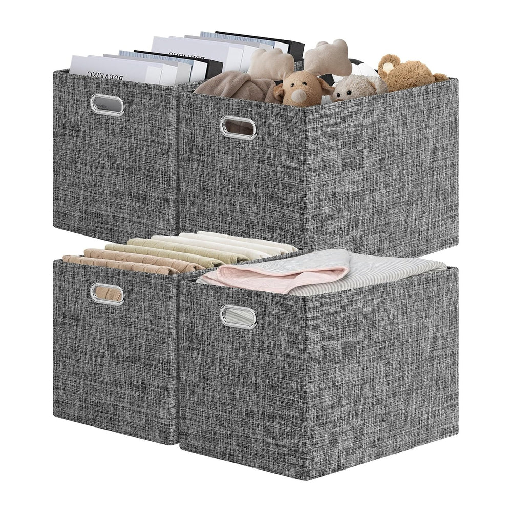 Posprica 15.12"x12.13"x12.01" Storage Cube Bins, Linen Decorat...