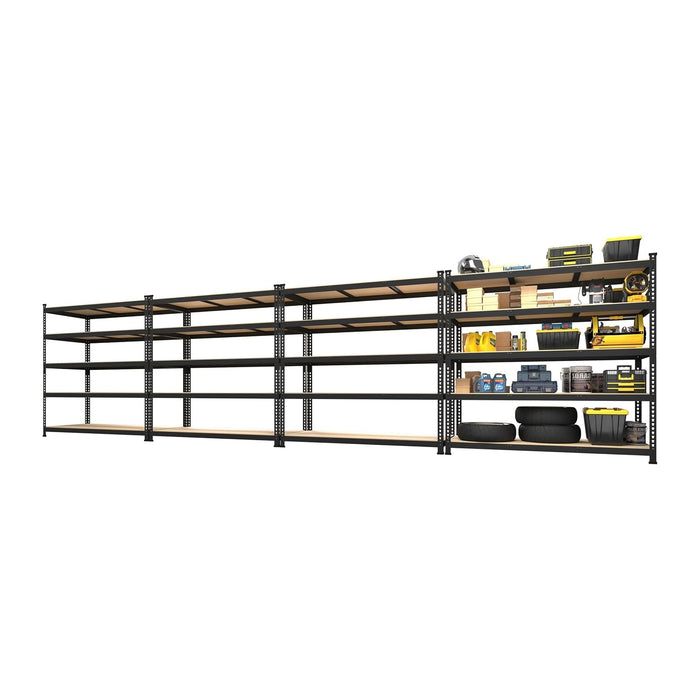 PrimeZone 4 Pack Storage Shelves 48" x 24" x 72", 5 Tier Adjustable Garage