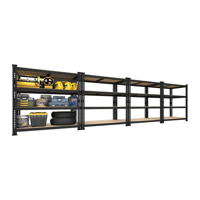 PrimeZone 40"W x 20"D x 59"H Garage Shelving, 4-Tier Storage Shelves, Black