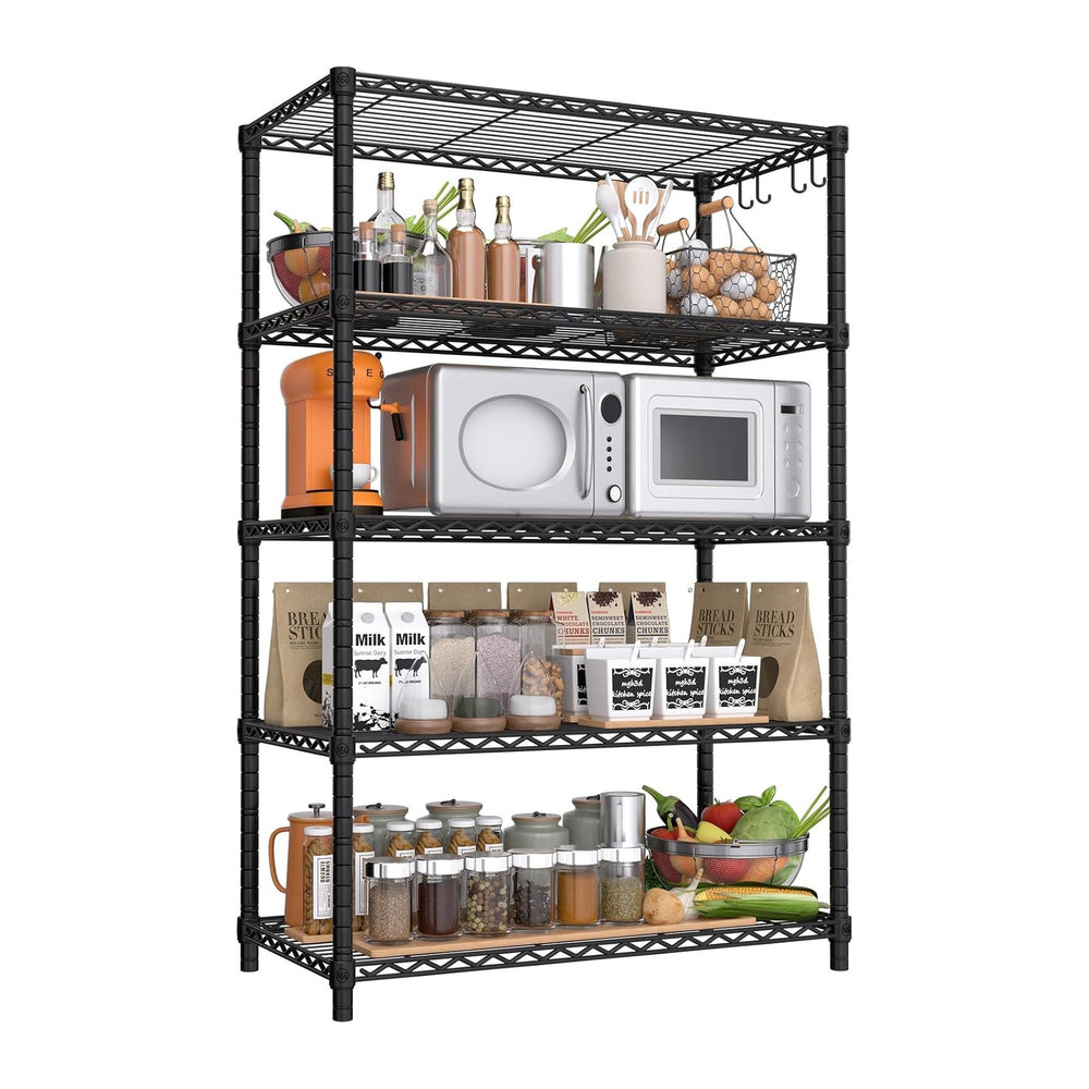 PrimeZone Wire Storage Shelves, 5-Tier Adjustable NSF Metal Shelving