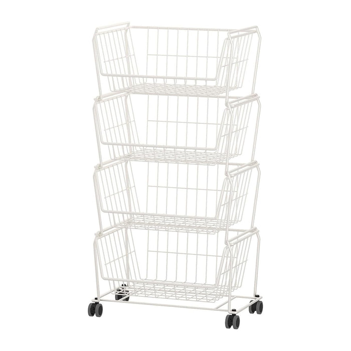 PUSDON Stackable Metal Storage Carts, Dual Use Shelf