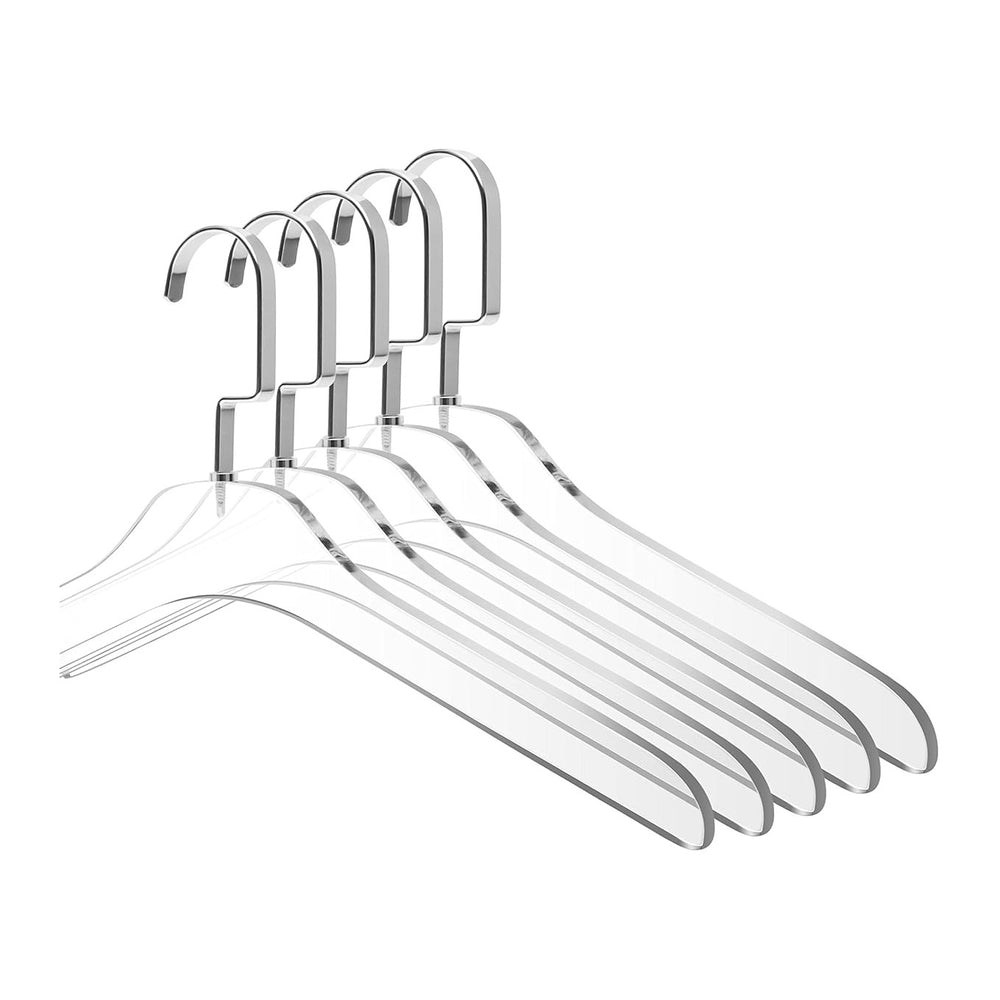 Quality Clear Acrylic Lucite Coat Suit Hangers, Stylish Clothes Hanger with S...