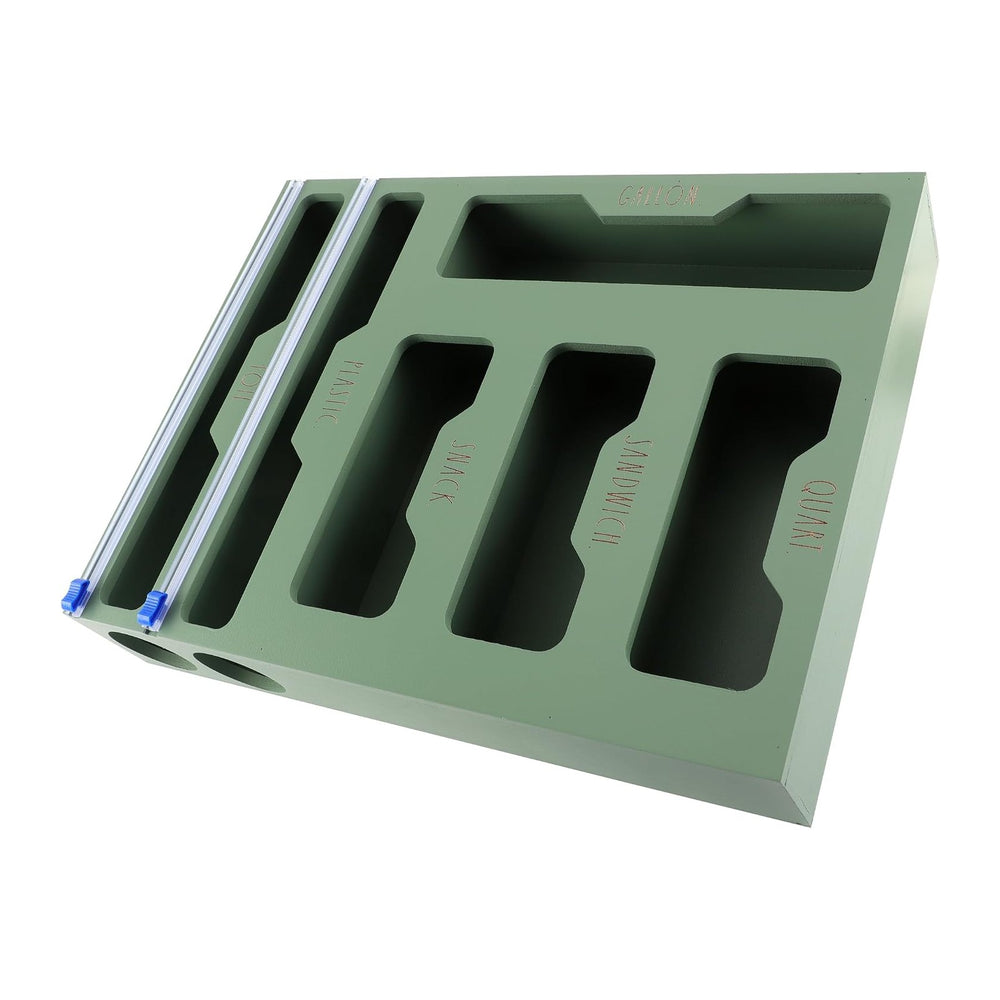 Rae Dunn Bamboo Bag Organizer for Kitchen Drawer - Durable Wood Organizer for...