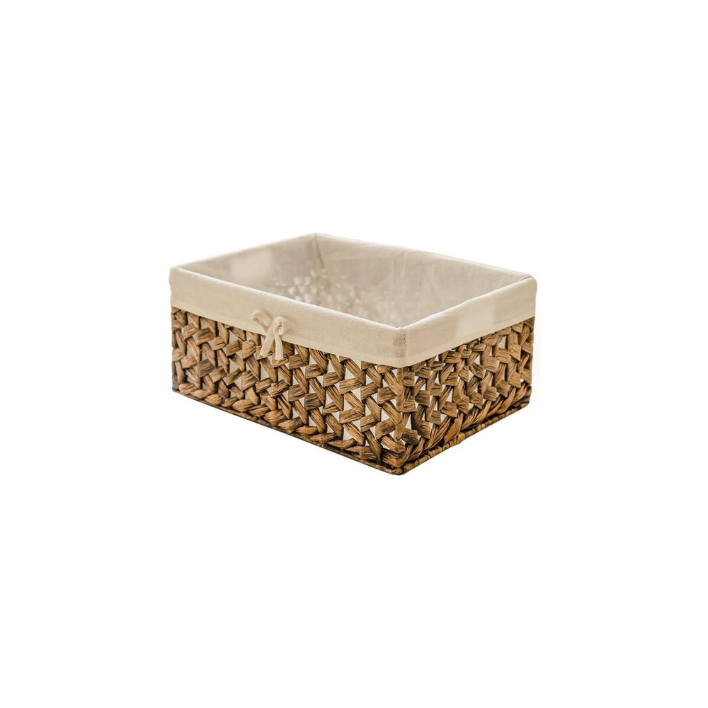 Rectangular Woven Seagrass Storage Bins with Handle,Kingwillow. (water hyacin...