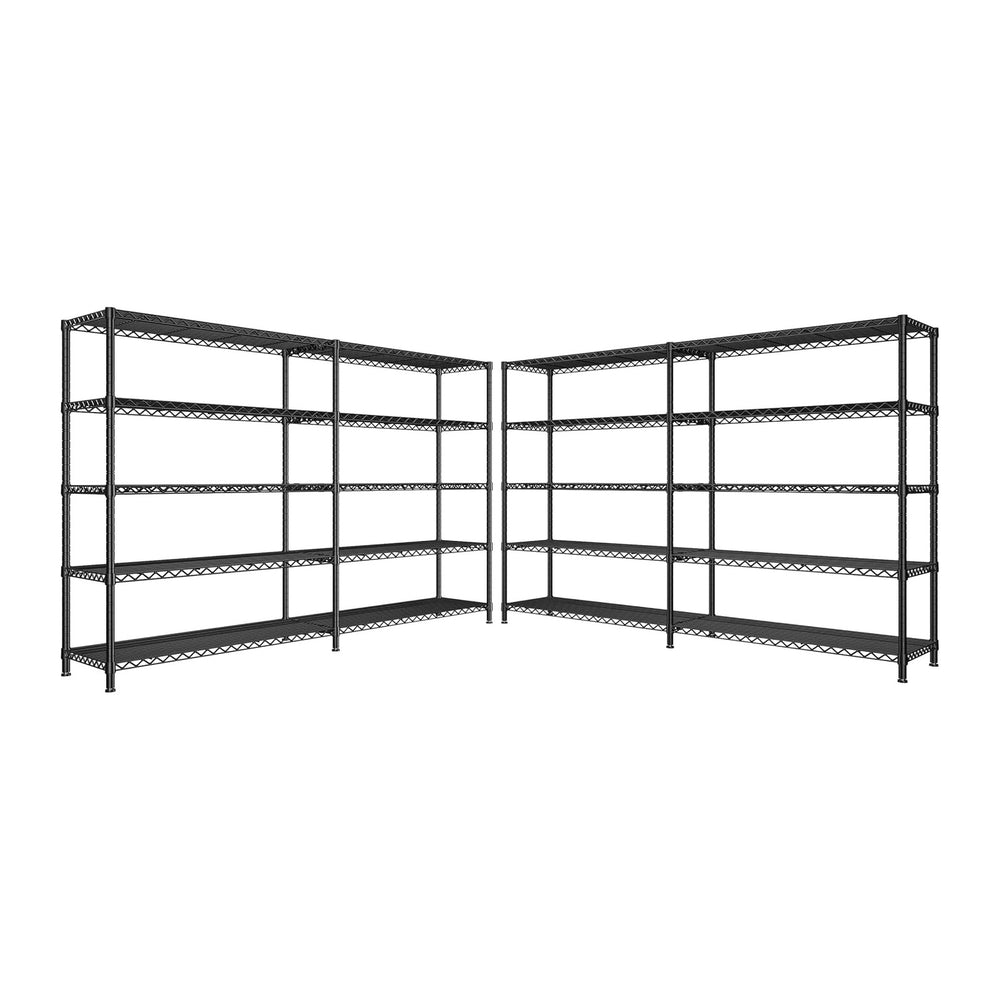 REIBII 73" W 5-Tier Heavy Duty Wire Shelving Unit, Garage Commercial, 2PC