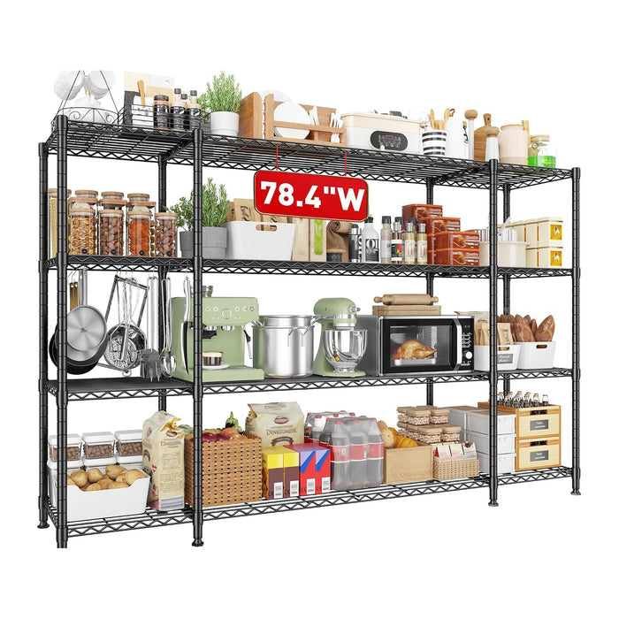 REIBII 78.4''W Storage Shelves, 1500LBS Heavy Duty&Space Saving for Garage
