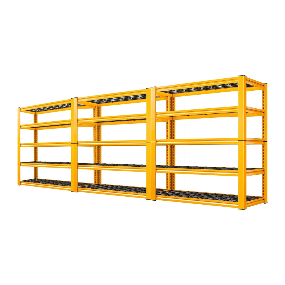 REIBII Orange Garage Shelving 3-Pack Heavy Duty Storage Shelves for School