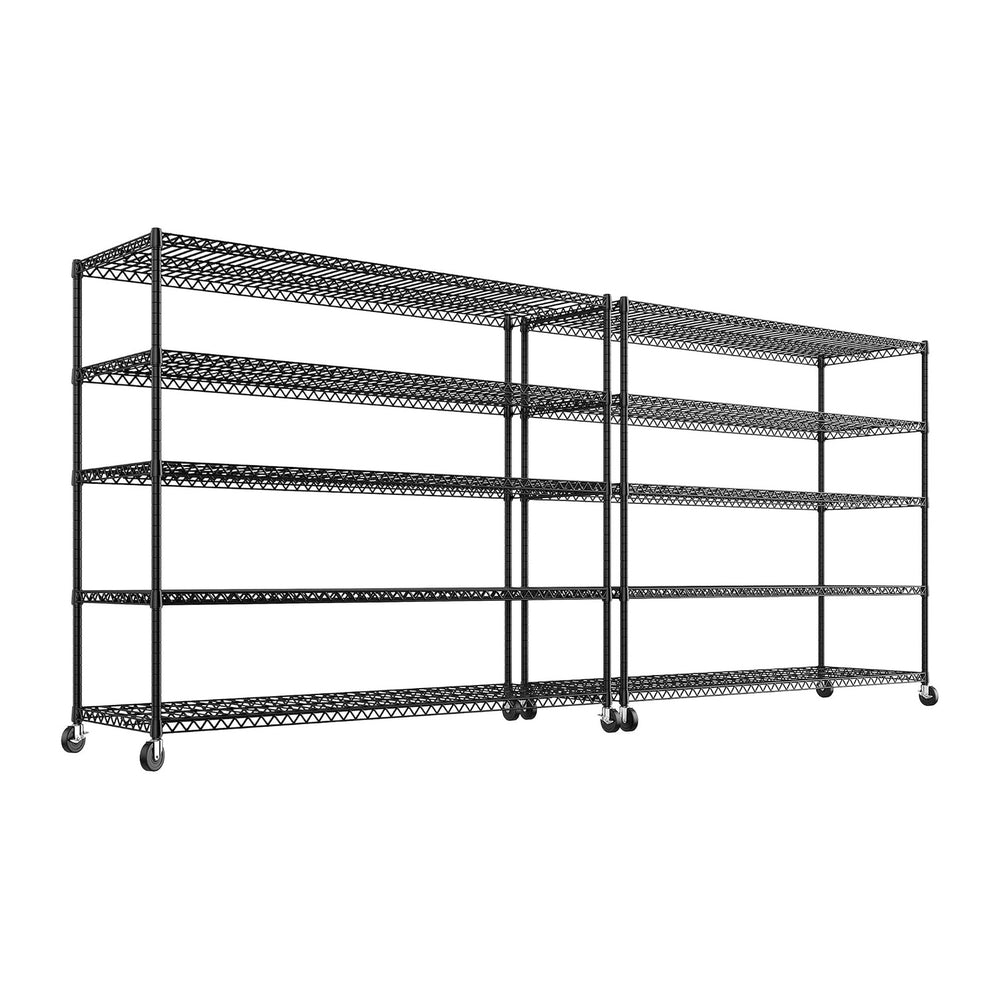 REIBII Storage Shelves 3200 LBS Capacity Wire Shelving with Wheels Heavy Duty...