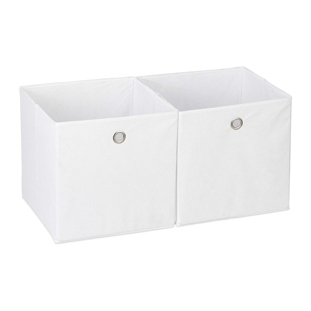 Relaxdays Box Set of 2, Shelf Storage Basket, Square Bins 30x30x30 cm, White,...