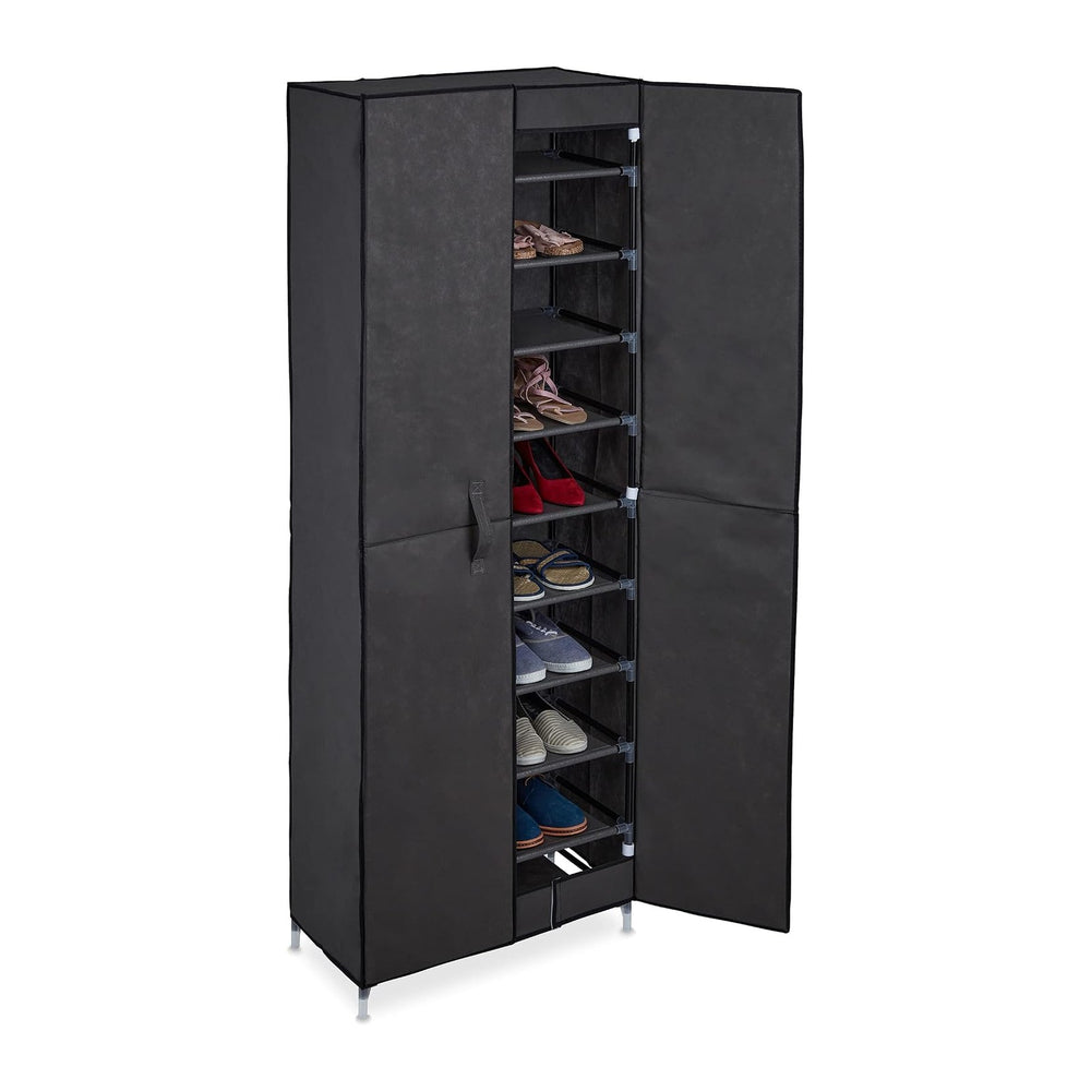 Relaxdays Shoe Cupboard, 30 Pairs of Footwear, Magnetic Doors, Plug-in System...