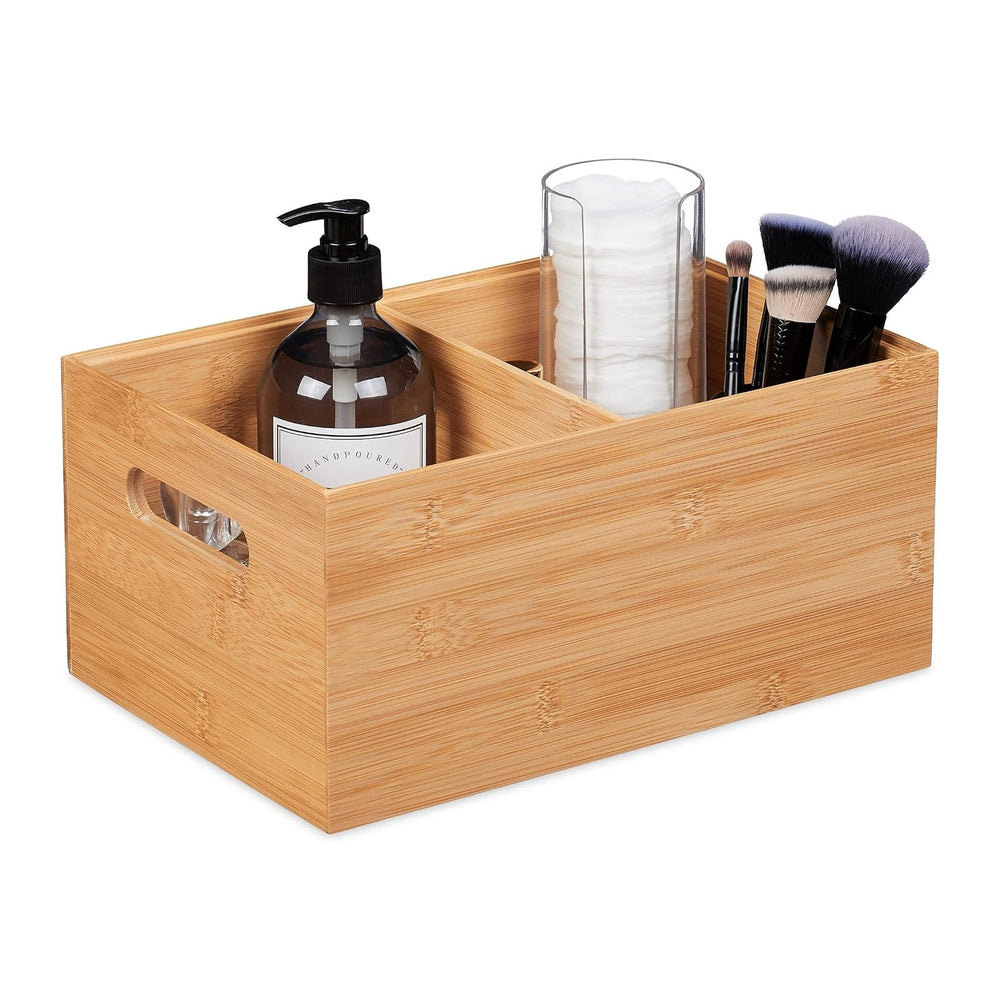 Relaxdays Storage Box, 2 Compartments, Stackable, Handles, H x W x D: 14 x 30...