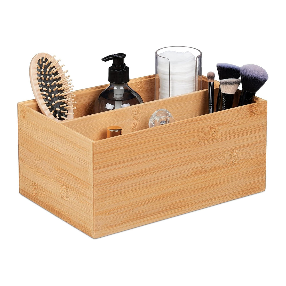 Relaxdays Storage Box, 2 Compartments, Stackable, Dimensions H x W x D: 14 x ...