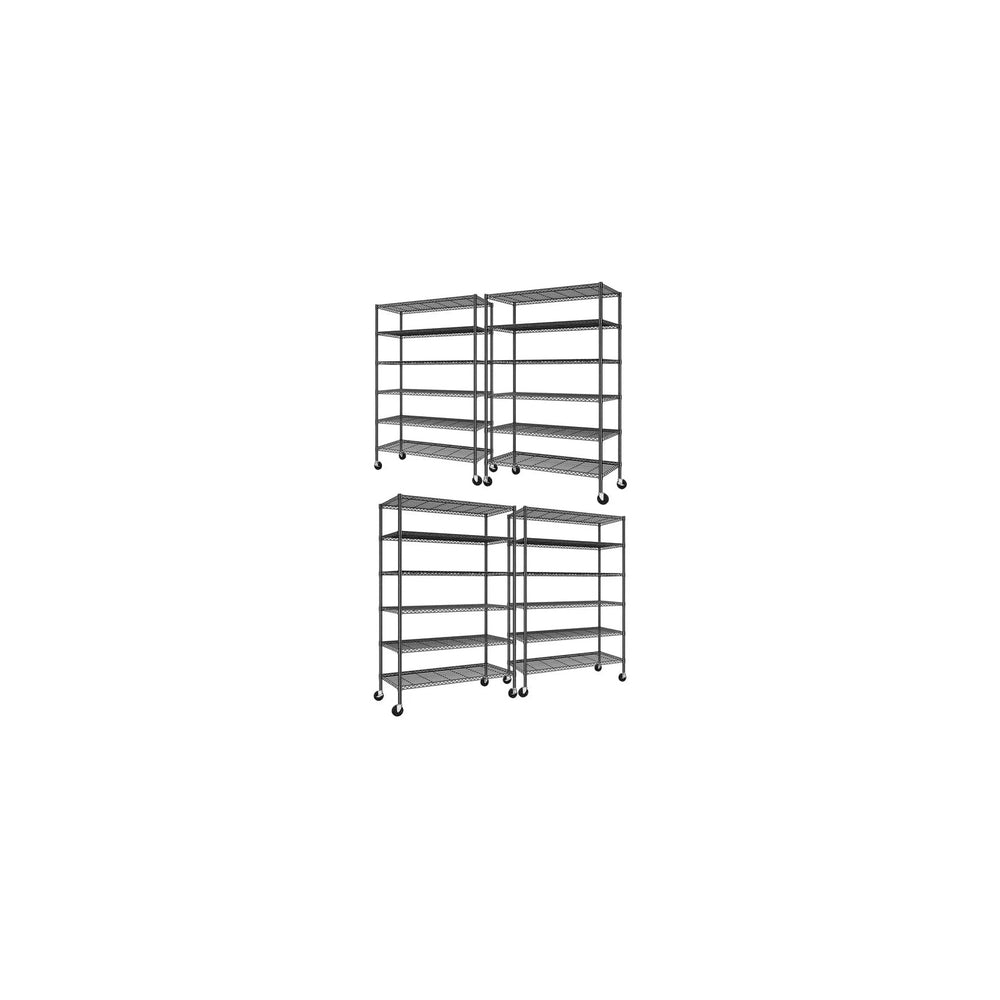 Romorgniz Storage Shelves with Wheels, 6 Tier Wire Shelving Adjustable Metal ...