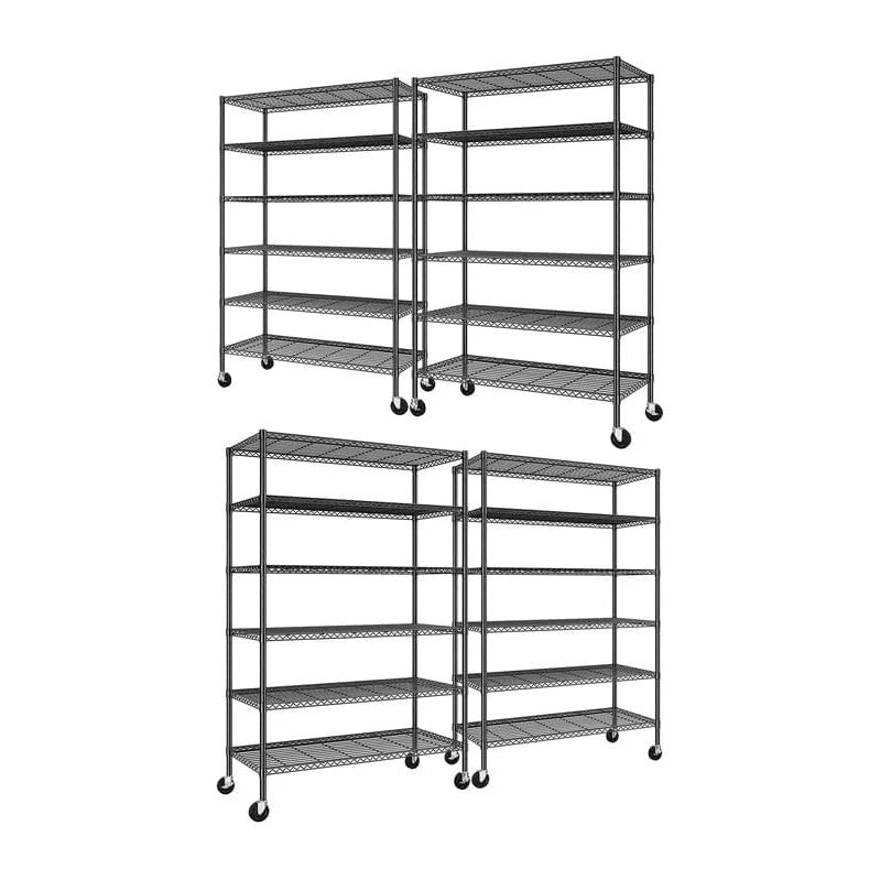 Romorgniz Storage Shelves with Wheels, 6 Tier Wire Shelving Adjustable Metal ...