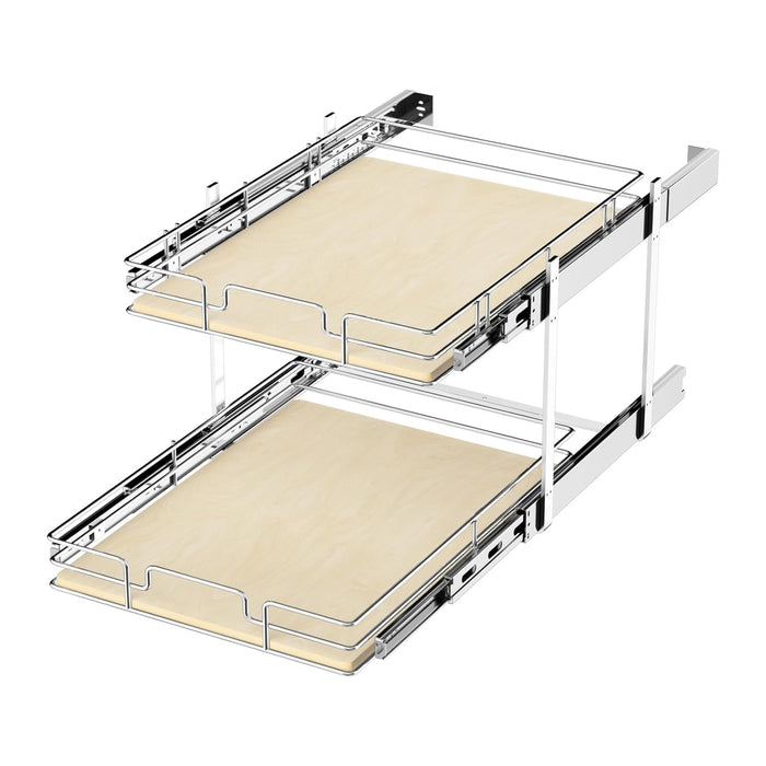 ROOMTEC 2 Tier Individual Pull Out Cabinet Organizer 22½"W x 21½"D, Slide Out
