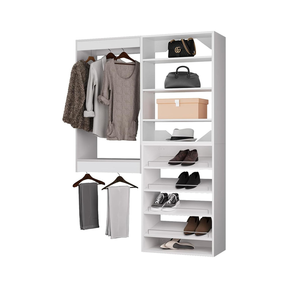 ROOMTEC Modular Closet System, 49" Wall Mounted Closet Organizer with Ha...