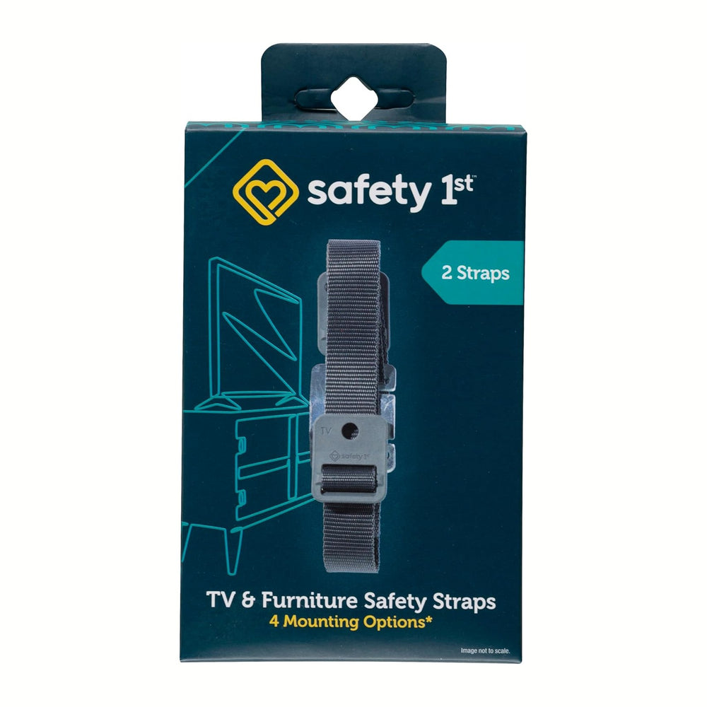 Safety 1st TV & Furniture Safety Straps, Black, 2‑Pack, Screws Included (...