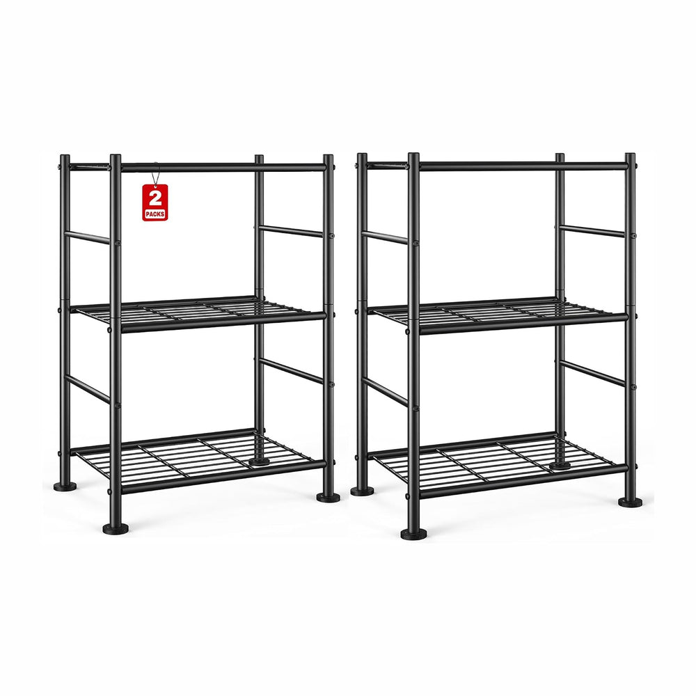 Sakugi 2-Pack Storage Shelves - 3-Tier Metal Wire Shelf Organizer, Slim Shelf...