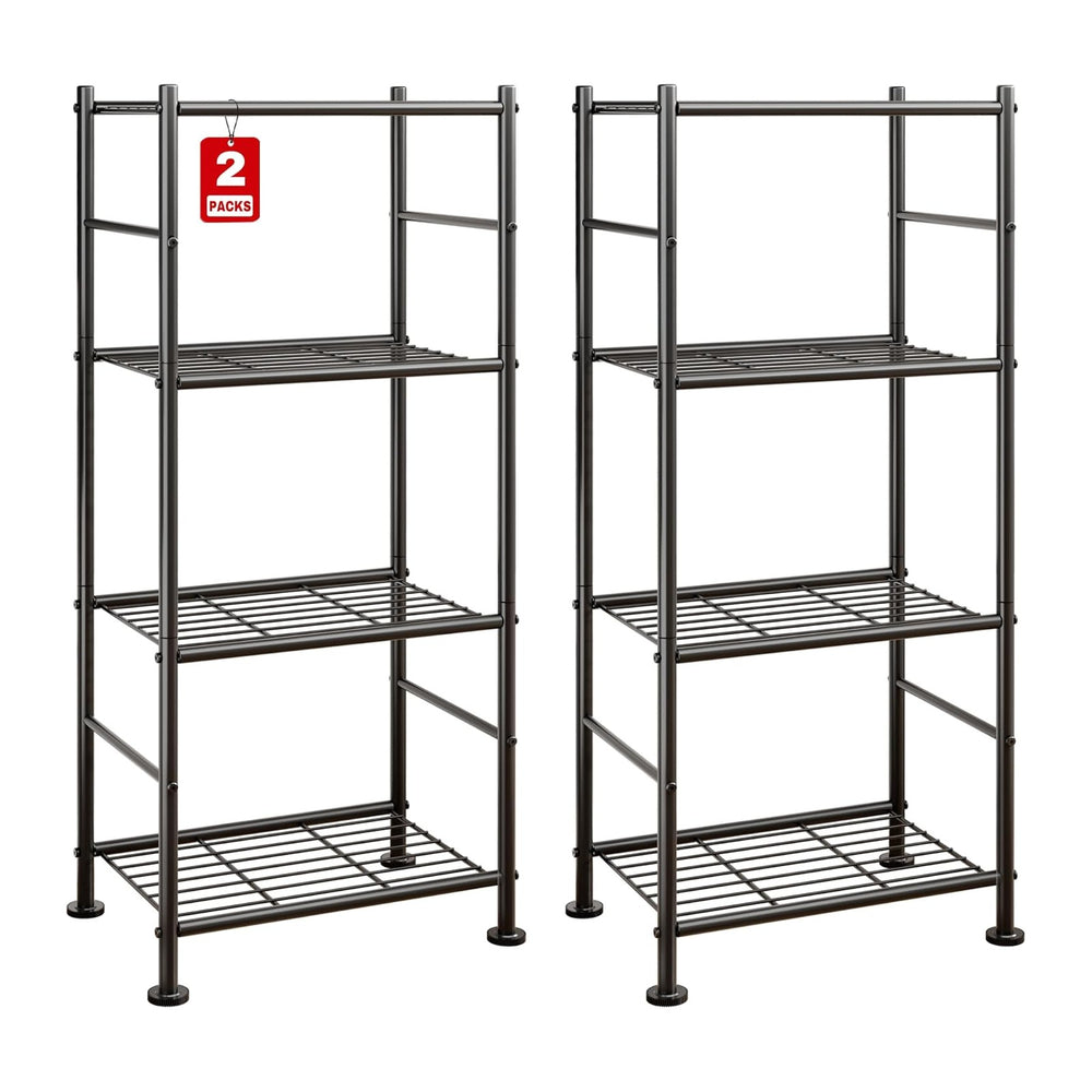 Sakugi 2-Pack Storage Shelves - 4-Tier Metal Wire Shelf Organizer, Slim Shelf...