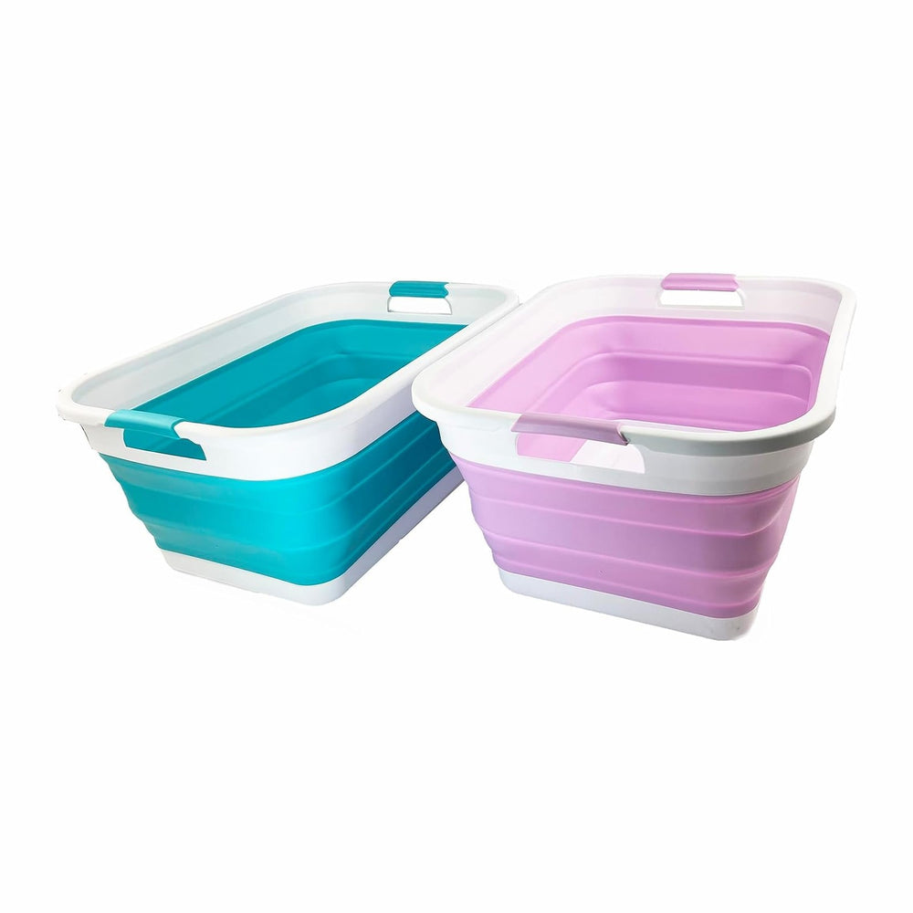 SAMMART 41L (10.8 gallon) Collapsible Plastic Laundry Basket - Foldable Pop U...