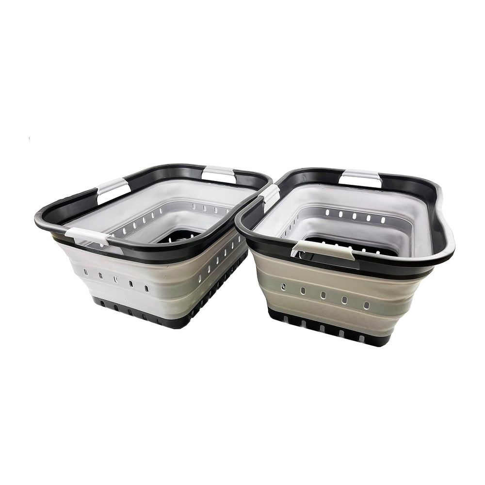 SAMMART 42L (11 gallon) Collapsible Plastic Laundry Basket - Foldable Pop Up ...