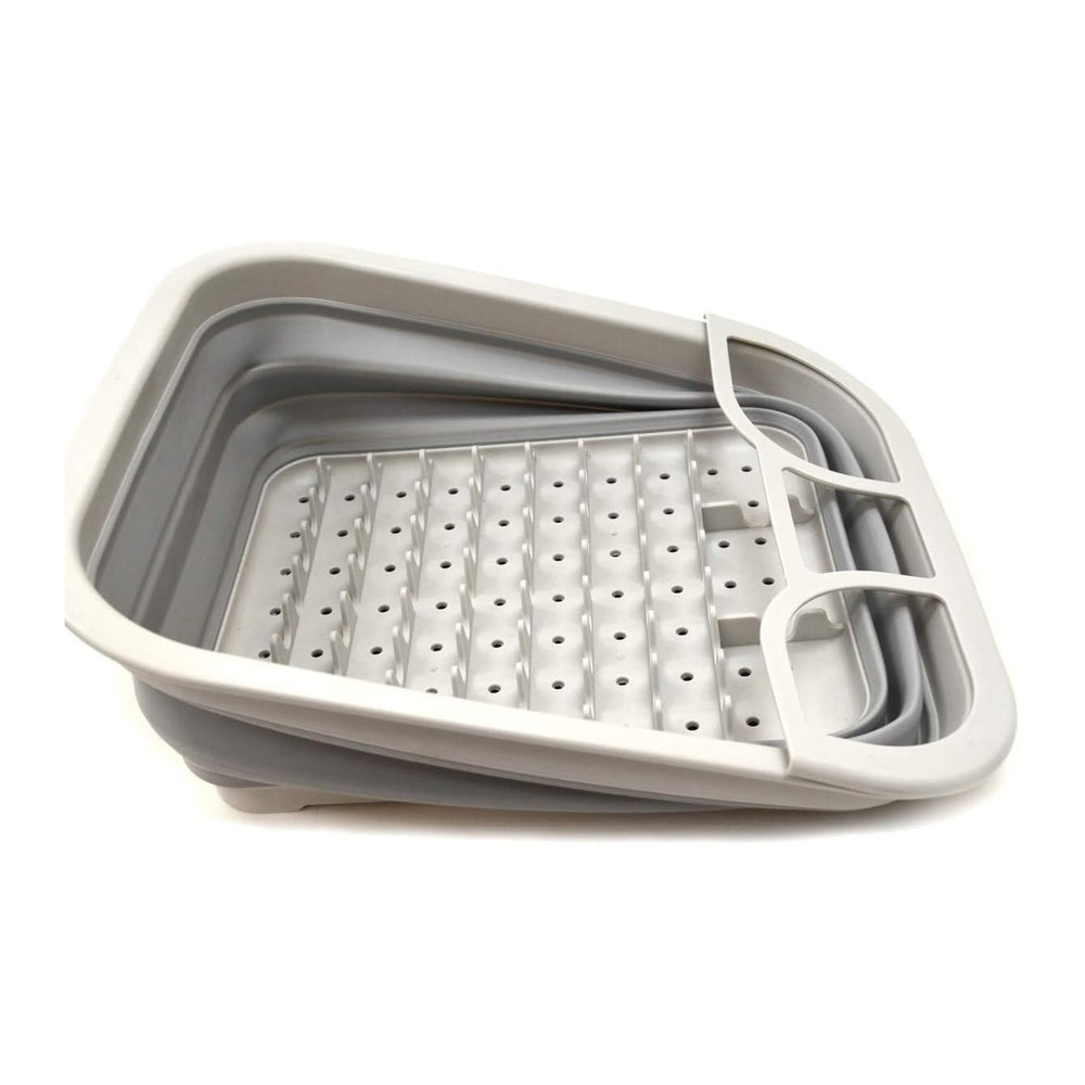 SAMMART Set of 2 Collapsible Dish Drainer with Drainer Board - Foldable Dryin...