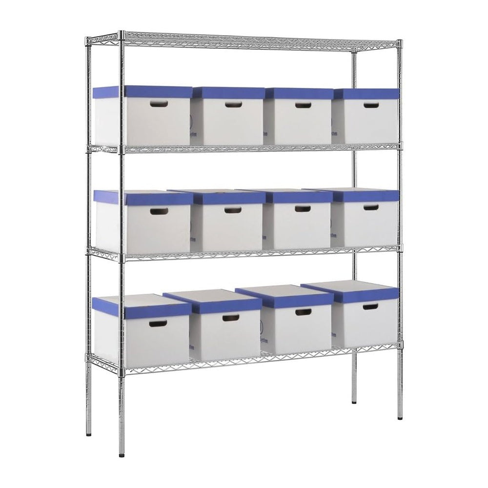 Sandusky WS601874-C Chrome Steel Heavy Duty Adjustable Wire Shelving, 2400 lb...