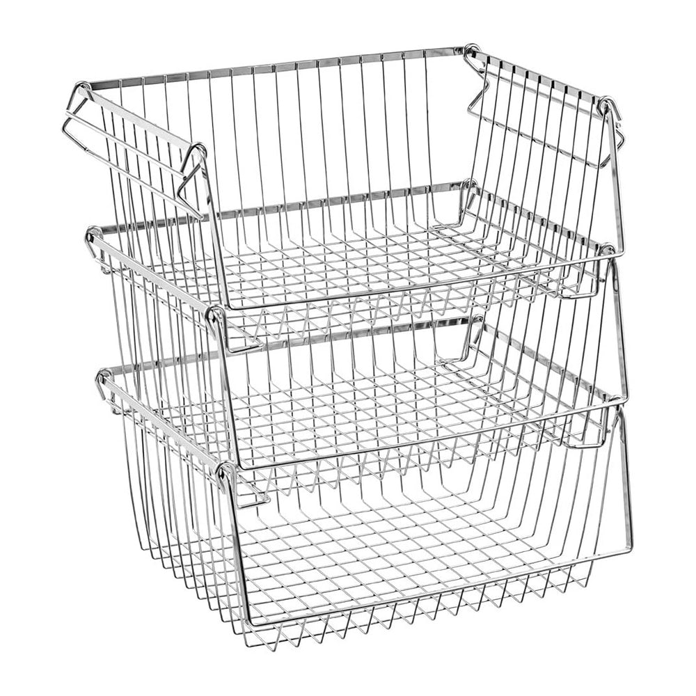 SANNO Stacking Baskets Bin Baskets Wire Storage Baskets Organization Farmhous...