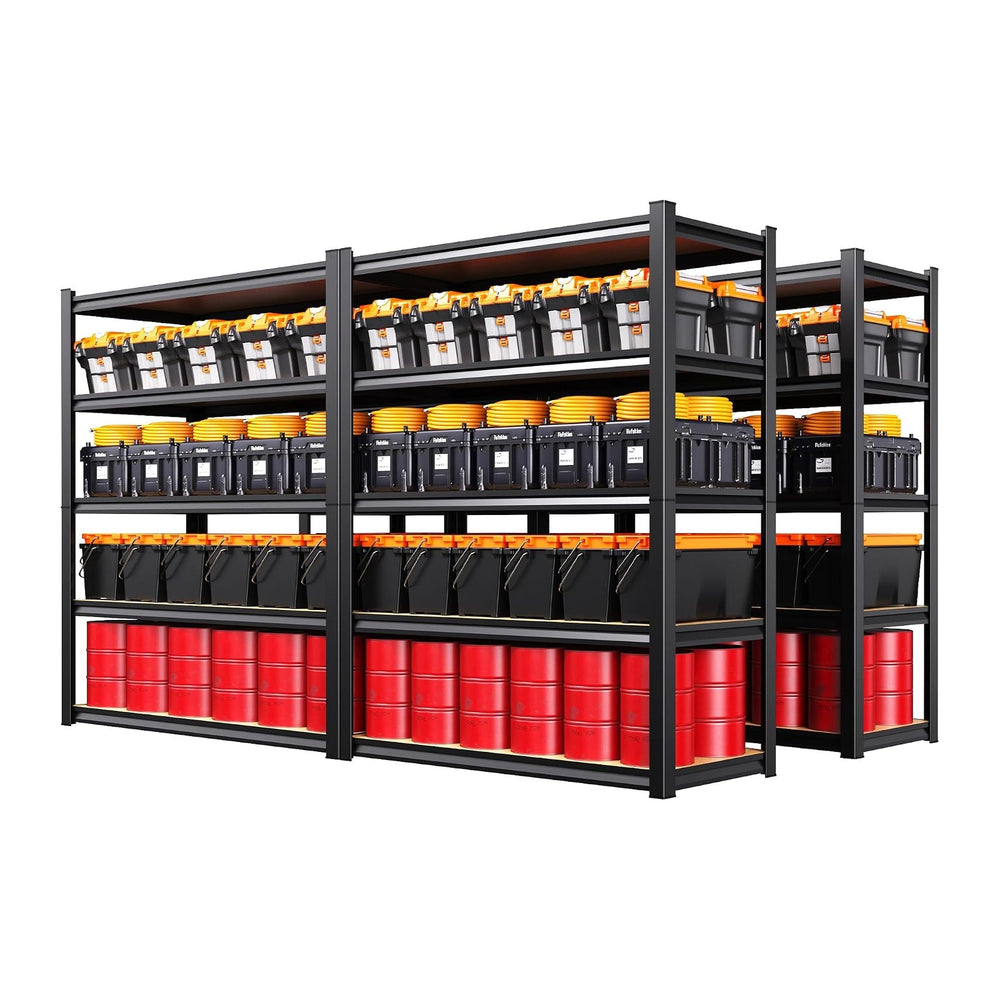 Set of 4 Storage Shelves, 5-Tier Garage Shelving Heavy Duty, Home Storage Rac...