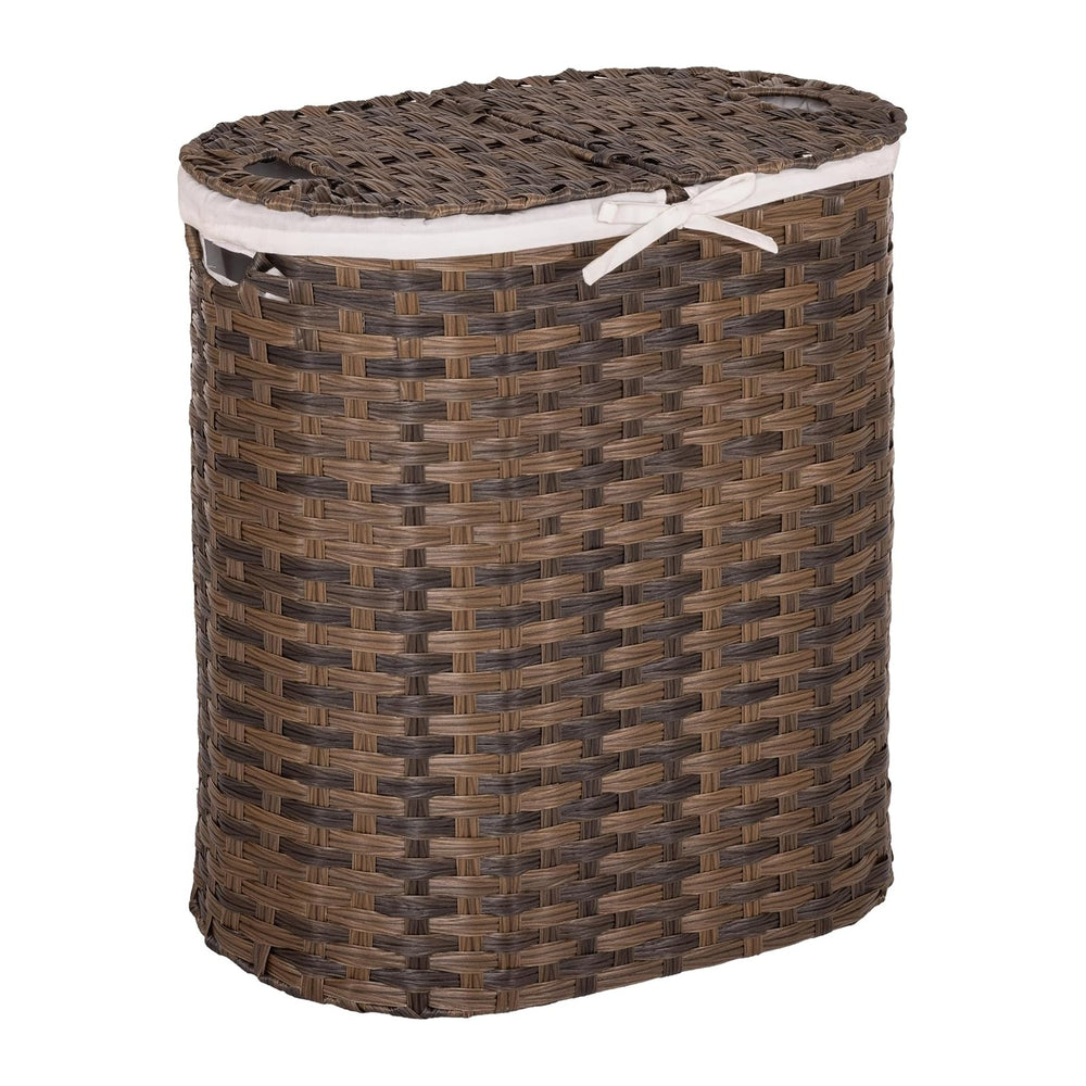 Seville Classics Premium Handwoven Portable Laundry Bin Basket with Carrying ...