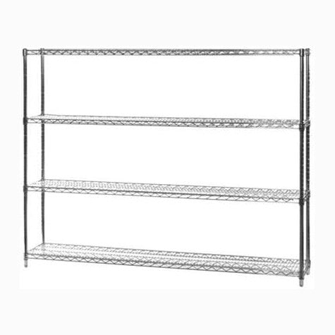 Shelving Inc. 12" d x 60" w x 72" h Chrome Wire Shelving w/ 4 ...