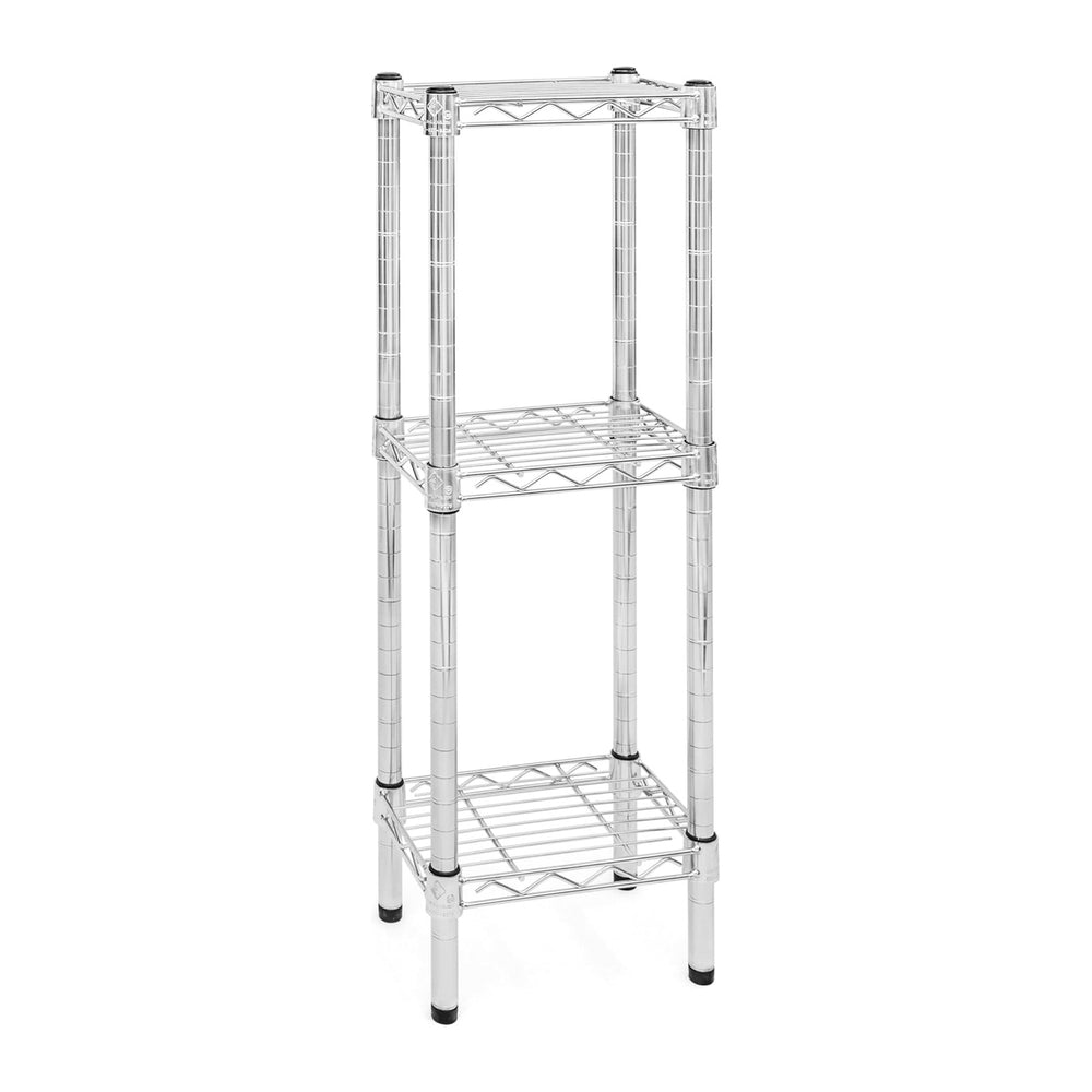 Shelving Inc. 8" d x 12" w Chrome Wire Shelving with 3 Tier Shelves