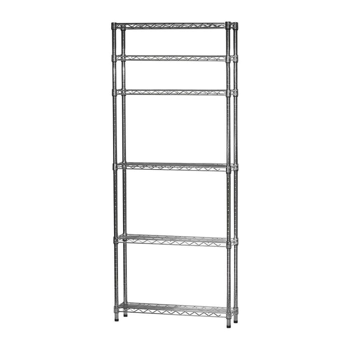 Shelving Inc. 8" d x 30" w x 96" h Chrome Wire Shelving with 6 Tier Shelves, Weight Capacity 800lbs Per Shelf